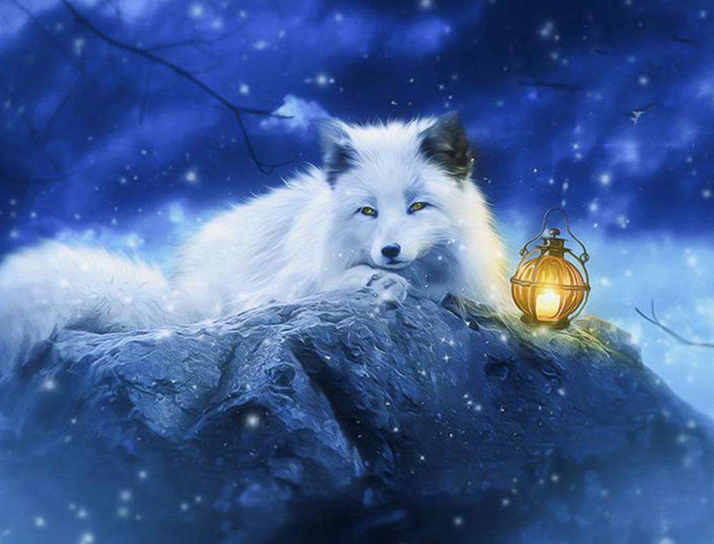 Fuchs im Winter - Diamond Painting Tiermotiv