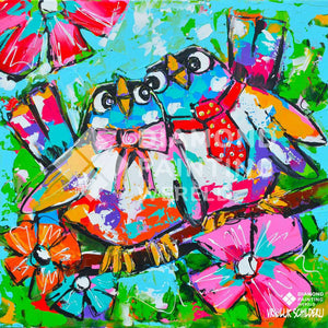 Glückliche Vögel - Diamond Painting Exklusivmotiv