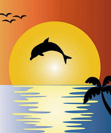 Glücklicher Delphin in der Sonne - Diamond Painting Kinder Motiv