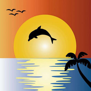 Glücklicher Delphin in der Sonne - Diamond Painting Kinder Motiv