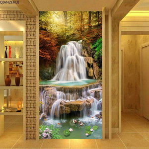 Bergwasserfall im Großformat - Diamond Painting Landschaftsmotiv