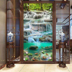 Wasserfall im Großformat - Diamond Painting Panorama-Landschaft