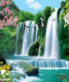 Wasserfalllandschaft - Diamond Painting Landschaftsmotiv