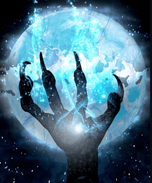 Werwolf und der Mond - Diamond Painting Halloweenmotiv