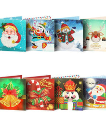 Weihnachtskarten Set 1 Diamond Painting 8 Stück