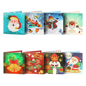 Weihnachtskarten Set 1 Diamond Painting 8 Stück