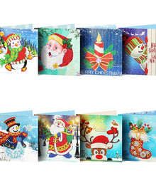 Weihnachtskarten Set 2 Diamond Painting 8 Stück