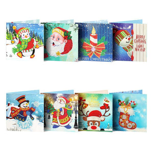 Weihnachtskarten Set 2 Diamond Painting 8 Stück