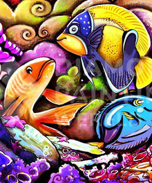 Angeln im Farbenmeer - Diamond Painting Motiv