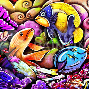 Angeln im Farbenmeer - Diamond Painting Motiv
