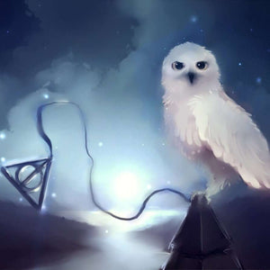 Weiße Eule aus Harry Potter - Diamond Painting Fantasy Eule