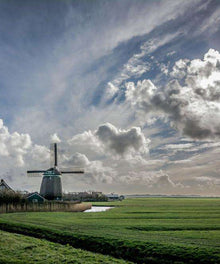 Windmühlen auf dem Land - Diamond Painting Landschaftsmotiv