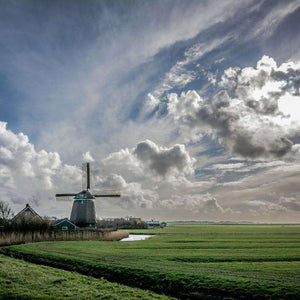Windmühlen auf dem Land - Diamond Painting Landschaftsmotiv