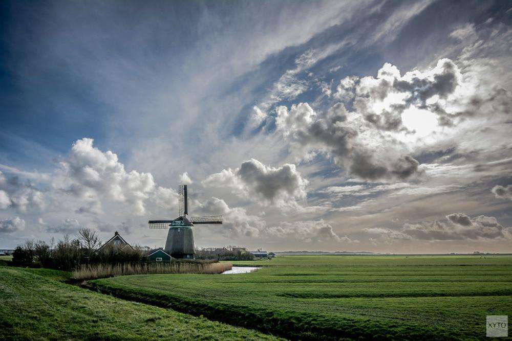 Windmühlen auf dem Land - Diamond Painting Landschaftsmotiv