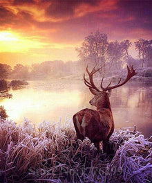 Winterhirsch - Diamond Painting Tiermotiv