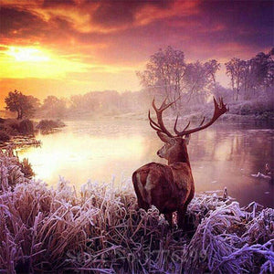 Winterhirsch - Diamond Painting Tiermotiv