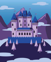 Winterschloss - Diamond Painting mit verschneitem Schlossmotiv