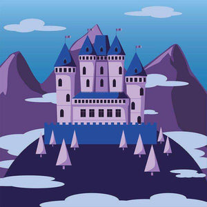 Winterschloss - Diamond Painting mit verschneitem Schlossmotiv