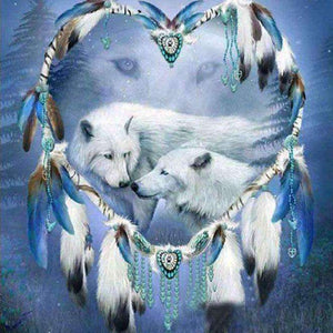 Weißer Wolf - Diamond Painting Wildtiermotiv