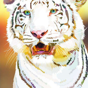 Weißer Tiger - Diamond Painting Elvira Clement Motiv