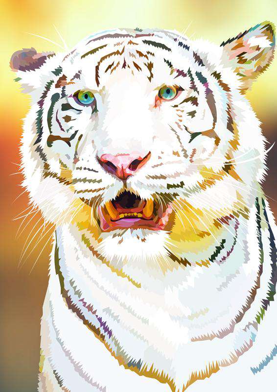 Weißer Tiger - Diamond Painting Elvira Clement Motiv