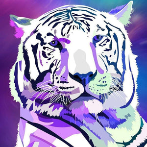 Weiße Tigergalaxie - Diamond Painting Tigermotiv