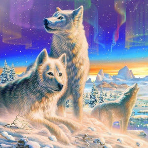 Wölfe in der Arktis - Diamond Painting Tiermotiv