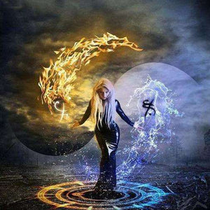 Yin Yang Wasserfrau - Diamond Painting Symbolmotiv