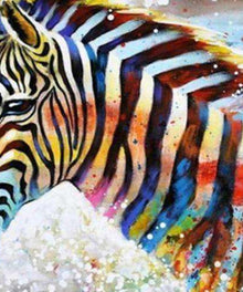 Buntes Zebra Aquarell Diamond Painting