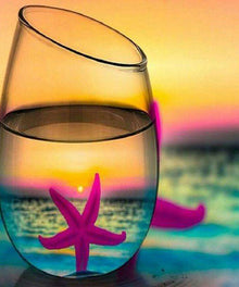 Seestern im Glas - Diamond Painting Meeresmotiv