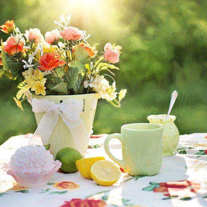 Sommerszene Blumenmotiv - Diamond Painting Blumen Motiv