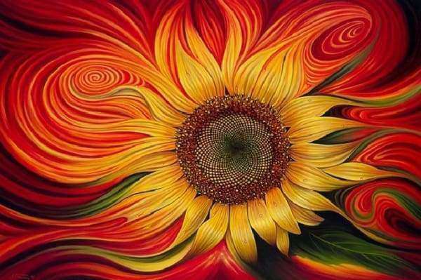 Kunstvolle Sonnenblume Diamond Painting