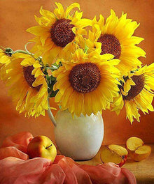Sonnenblumen und Äpfel - Diamond Painting Blumen Motiv
