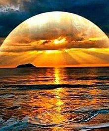 Sonnenuntergang Horizont Meer - Diamond Painting Landschaft