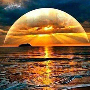 Sonnenuntergang Horizont Meer - Diamond Painting Landschaft