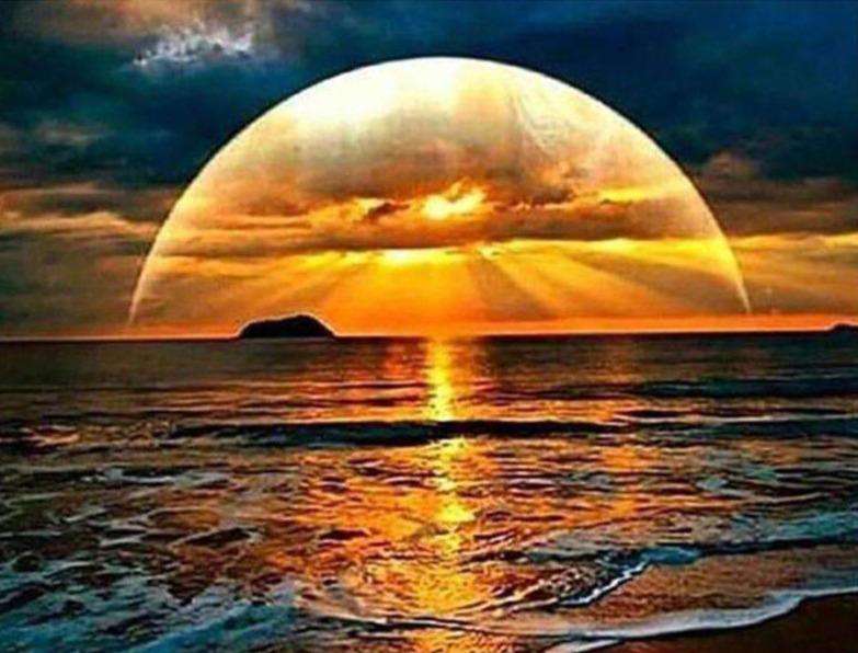 Sonnenuntergang Horizont Meer - Diamond Painting Landschaft
