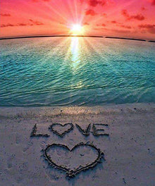 Sonnenuntergang Meer Liebe - Diamond Painting Meeresmotiv