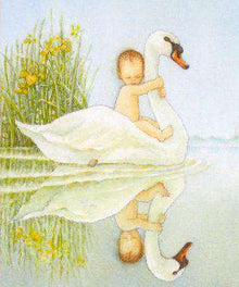 Schwan mit Baby - Diamond Painting Tiermotiv
