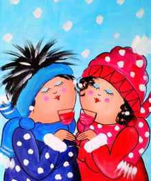 Damen mit Glühwein Diamond Painting Motiv