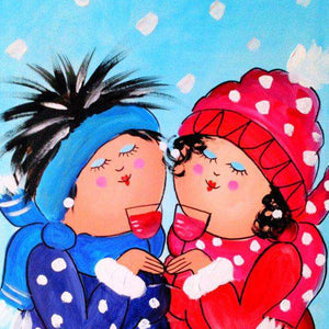 Damen mit Glühwein Diamond Painting Motiv