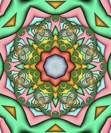 Neongrün und Pink Mandala Diamond Painting Motiv