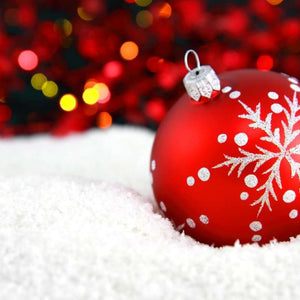 Rote Weihnachtskugel Diamond Painting Schneeflocke