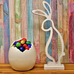 Osterhase aus Holz mit Ostereiern Diamond Painting
