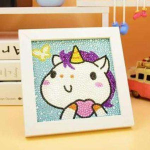 Einhorn mit Herz Diamond Painting Kinder-Motiv