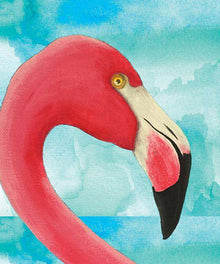 Flamingo Cartoonmotiv Diamond Painting mit rosa Vogel