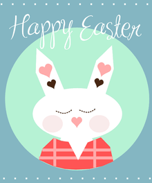 Happy Easter Hase Diamond Painting mit pastellfarbenem Osterdesign
