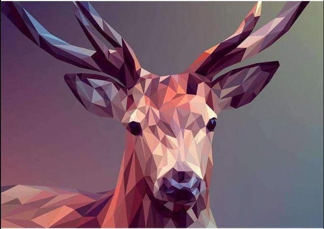 Abstrakter Hirsch Kopf Diamond Painting