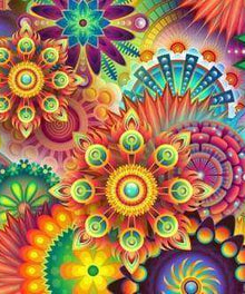 Bunte Blumengrafik Diamond Painting