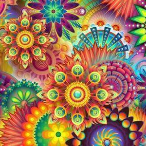 Bunte Blumengrafik Diamond Painting