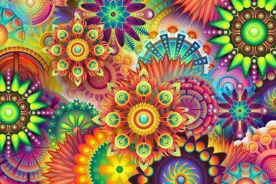 Bunte Blumengrafik Diamond Painting